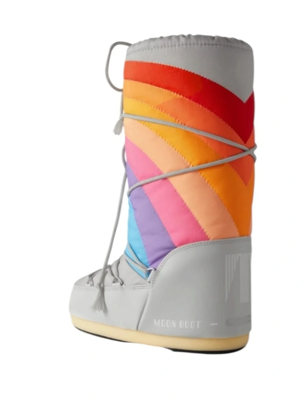 MOON BOOT Light Gray Rainbow Stripe Snow Boots NWT Women’s 7 Winter Boots
